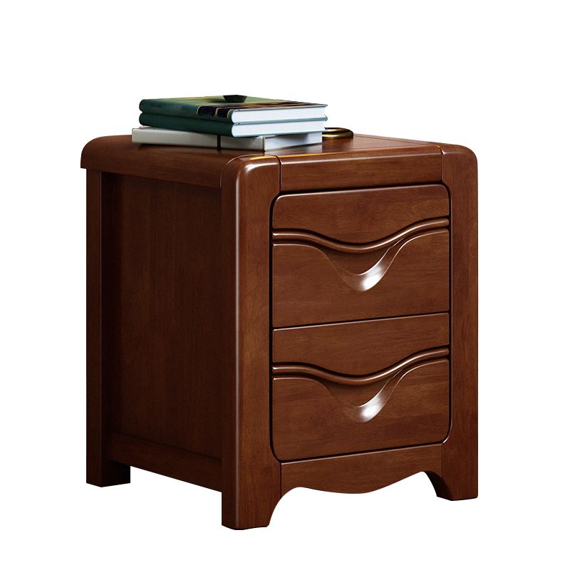 Solid Wood Night Table Traditional Bed Nightstand with Drawers