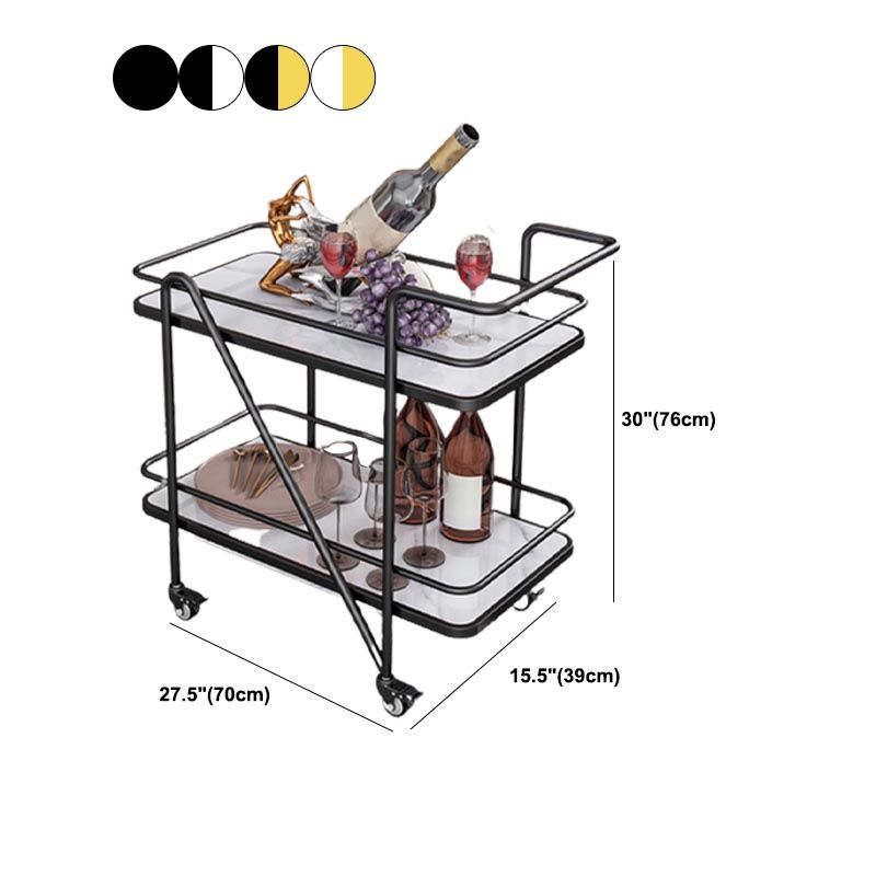 Modern 29.92"H Rolling Prep Table Rectangular Metal Prep Table for Home Use