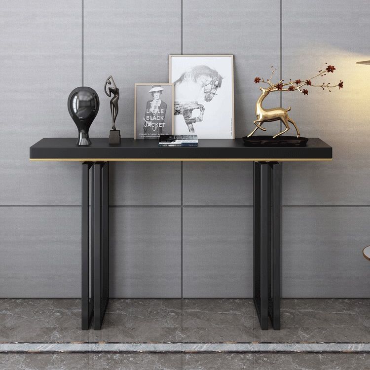 11.8" W Console Table Rectangle Contemporary Slate End Table