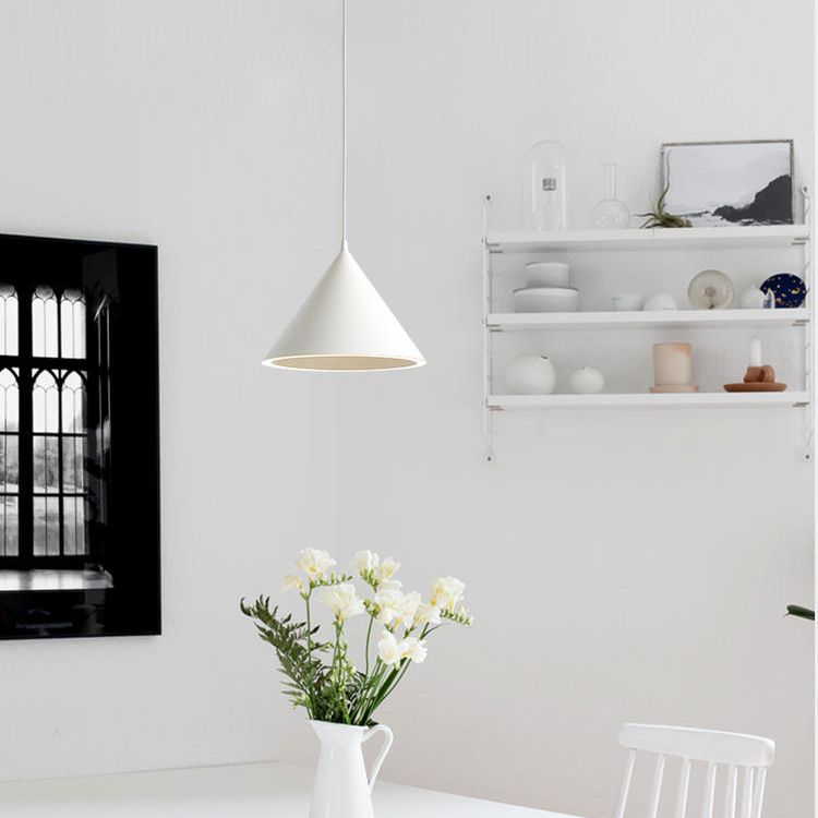 Modern Style Cone Shade Hanging Light Metal 1 Light Pendant Lamp for Living Room