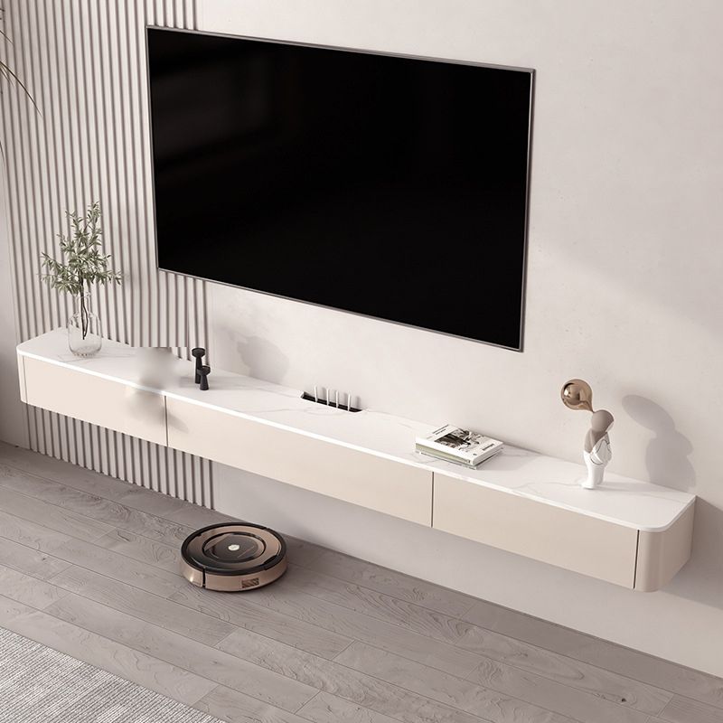 Floating TV Stand Console Enclosed Storage TV Media Console with Drawers