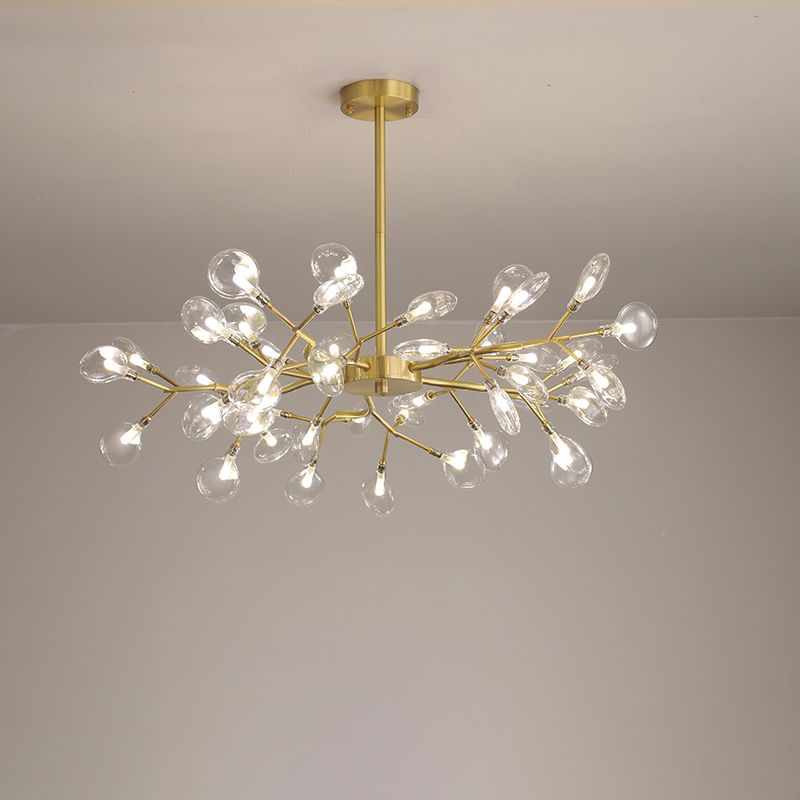 Lustre en forme de feuilles moderniste moderniste metal led en laiton d'éclairage de pendentif en laiton