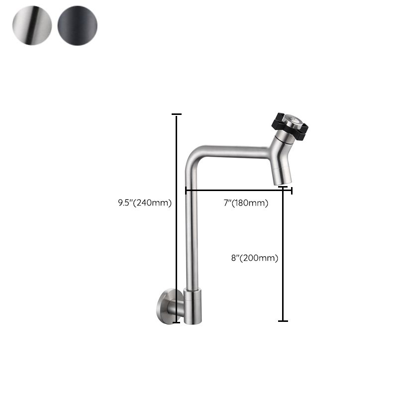 Black and Silver Faucets 1-Handle and 1-Hole Single Level Stainless Steel Bar Faucet