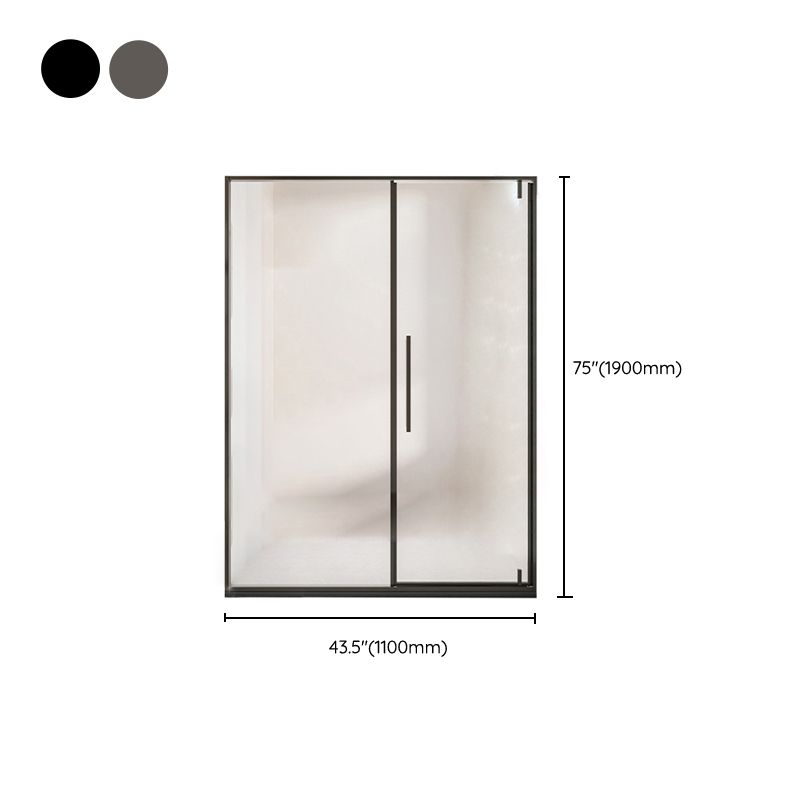 Glass and Metal Shower Door Simple One-Line Shower Bath Door