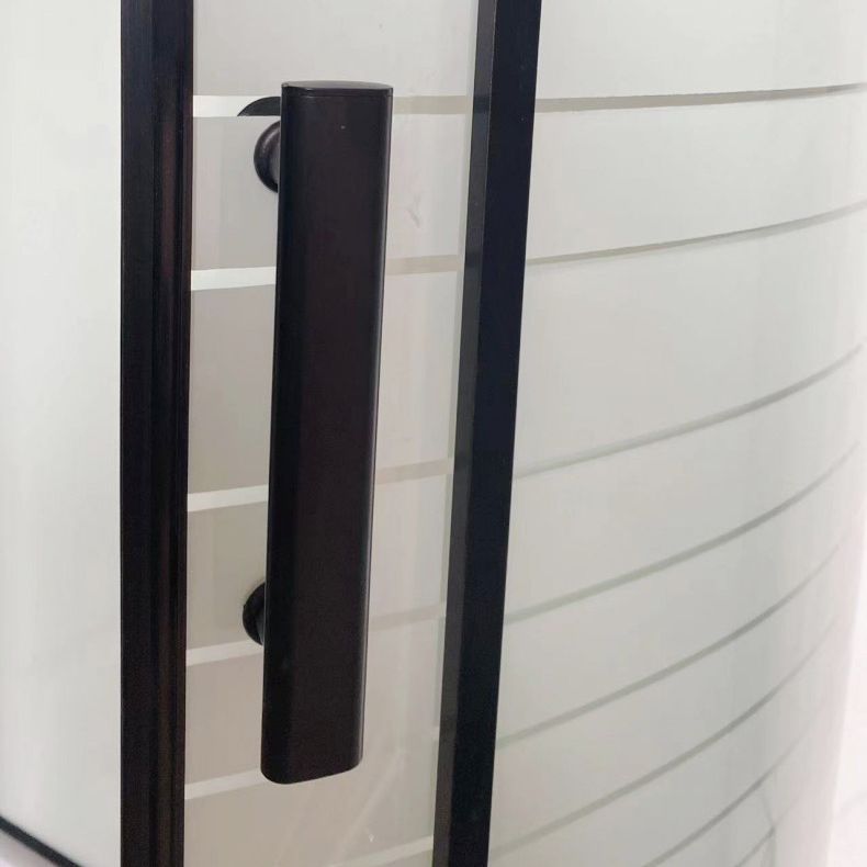 Modern Black Shower Stall Shower System Clear Glass Sliding Door Shower Enclosure