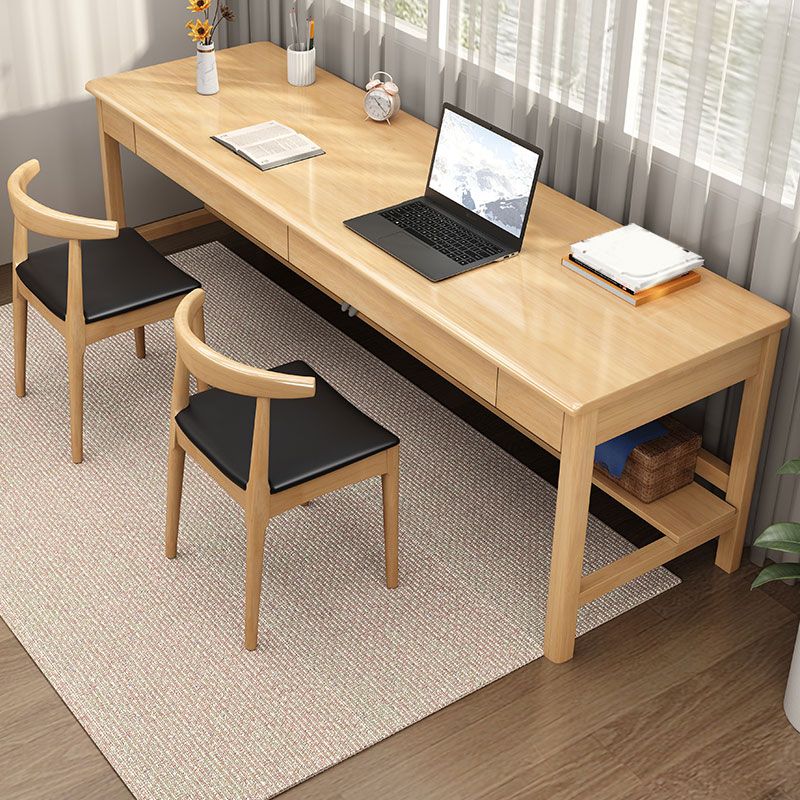 Modern Home Office Desk 4-Legs Wooden Writing Desk for Bedroom