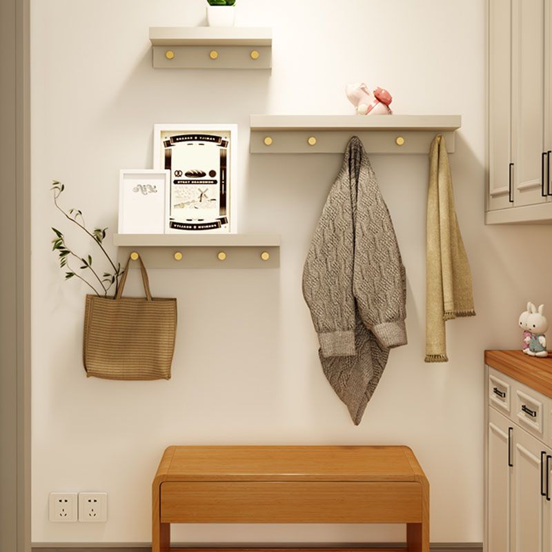 Wall-Mounted Coat Hanger Wood Modern Coat Rack for Living Room