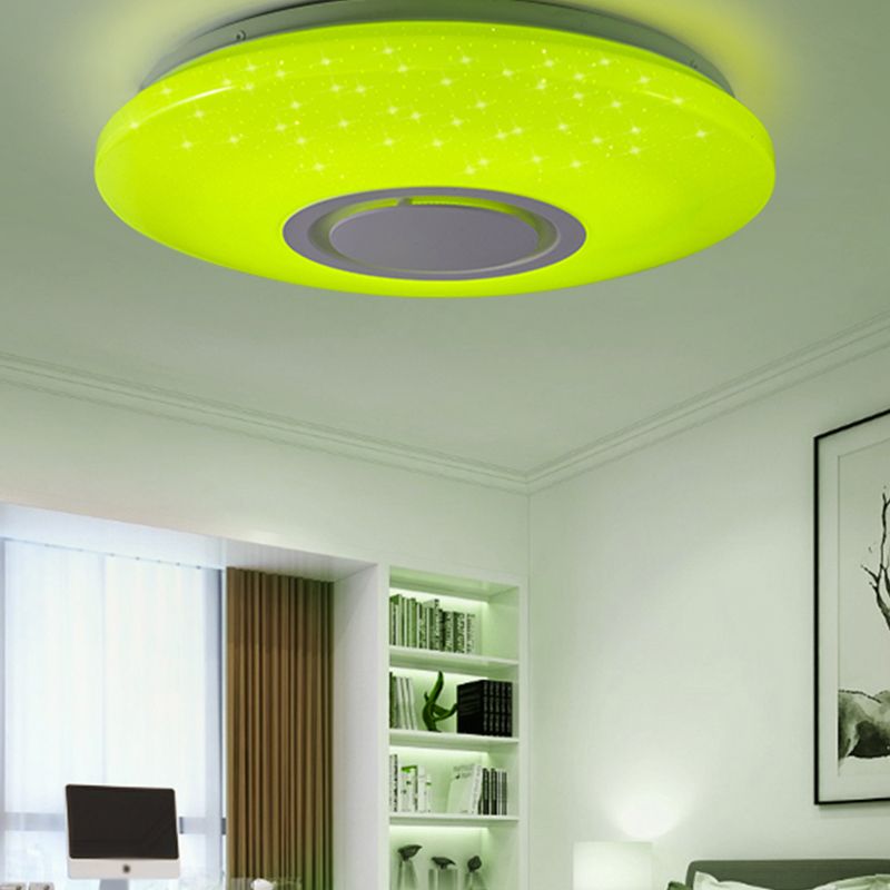 Circle Bedroom Ceiling Lamp Acrylic LED Bluetooth Simple Close to Ceiling Light in White