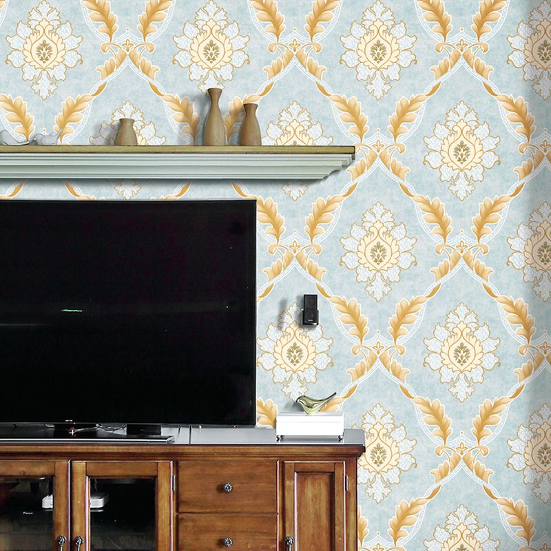 Pastel Color Retro Wallpaper Roll 57.1-sq ft Damask Patterned Wall Art for Living Room