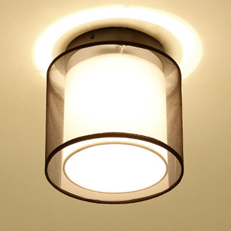 Fabric Geometric Shape Flush Mount Lights Modern 1 Light Flush Mount Light Fixtures