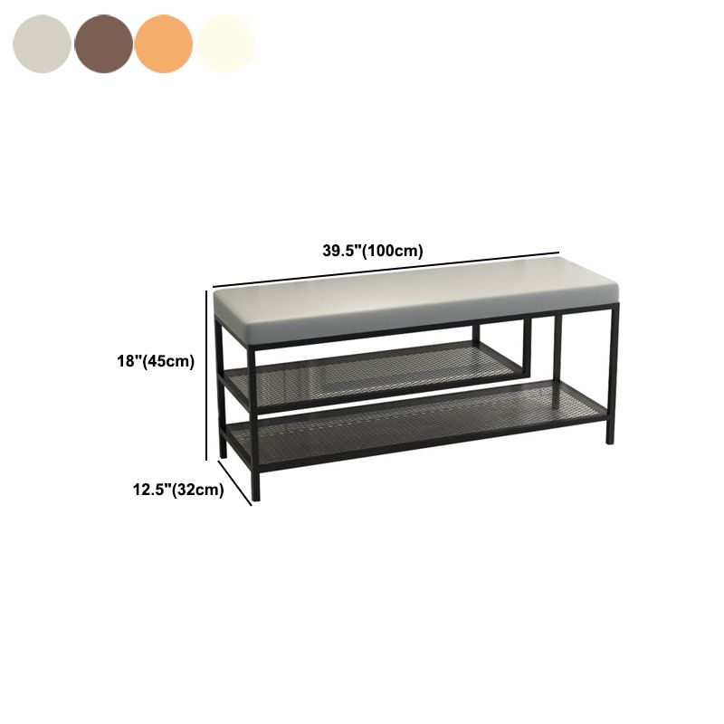 12.6 Inch Wide Seating Bench Modern Metal Cushioned Entryway Bench