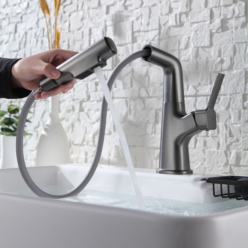 1 Handles Contemporary Vessel Sink Faucet 1 Hole Faucet for Bathroom