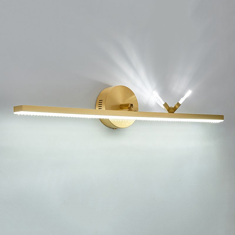 Contemporary 1-Light Wall Sconce Metal Linear Wall Mounted Light for Bathroom