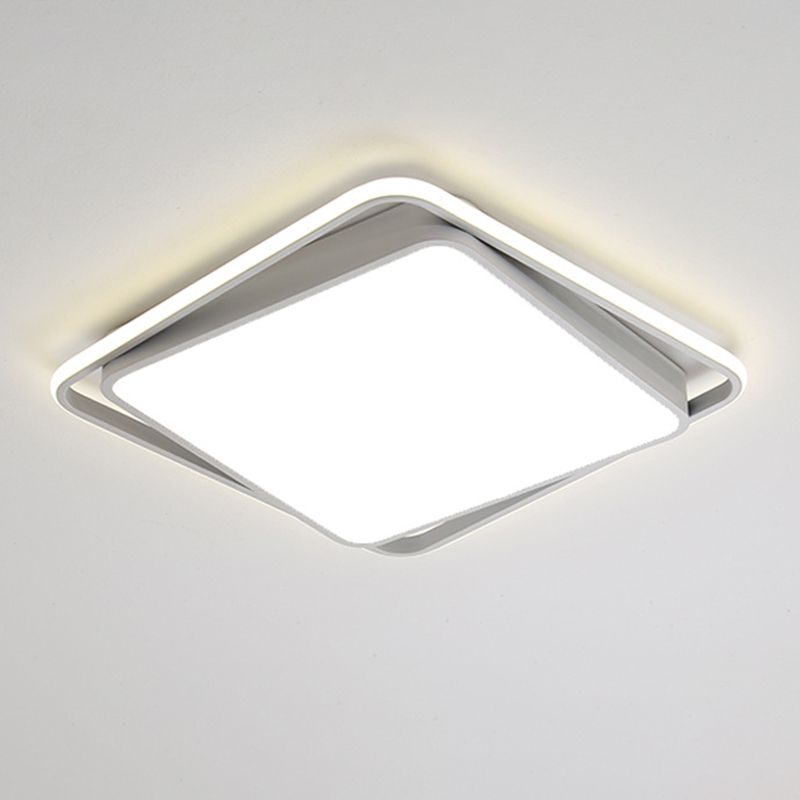 Single Modern White Flush Mount Lighting LED Ceiling Light for Living Room