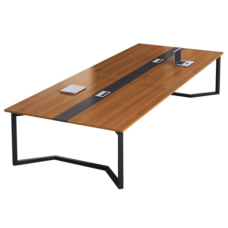 Rectangle Office Meeting Table Modern Style Wooden Writing Desk