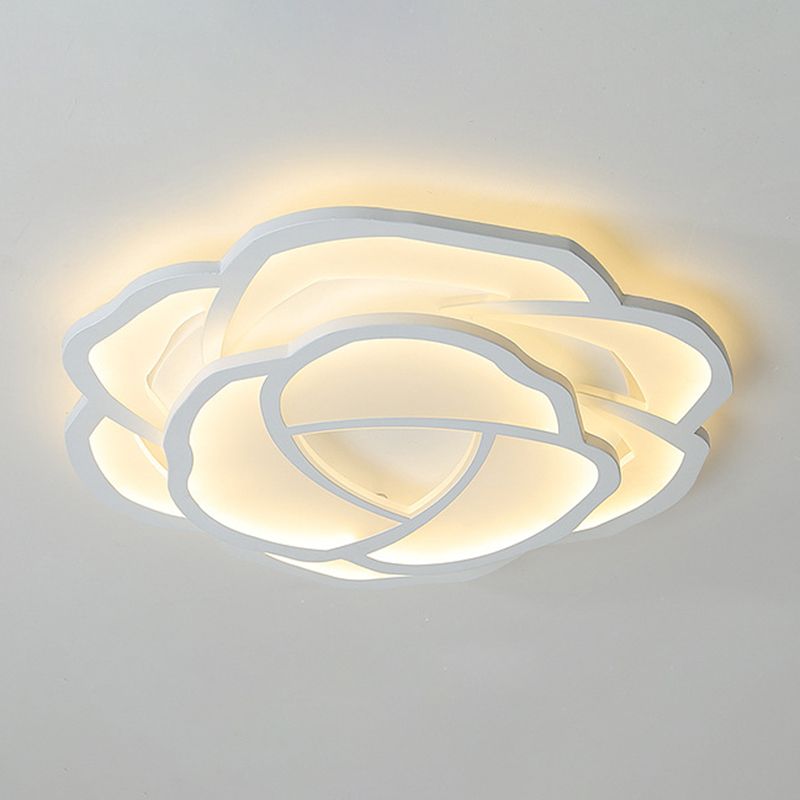 Contemporary LED Ceiling Light White Flush Mount Lighting for Bedroom Home