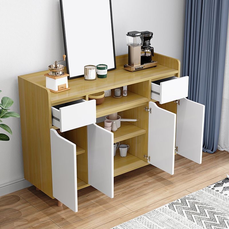 Modern Style Kitchen Sideboard Engineered Wood Sideboard with Open Storage