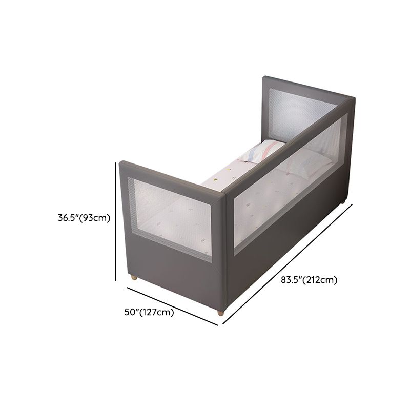 Modern Baby Crib with Storage Wood Upholstered with Mattress Nursery Bed