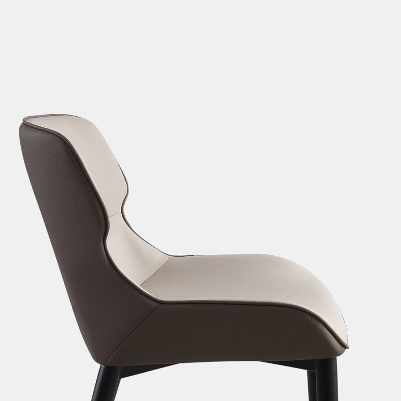 Contemporary Style Arm Wingback Side Chairs Faux Leather Side Chair