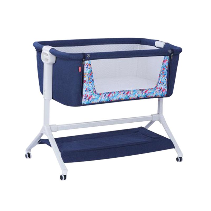 Metal Rectangle Height Adjustable Bassinet Gliding Crib Cradle for Baby