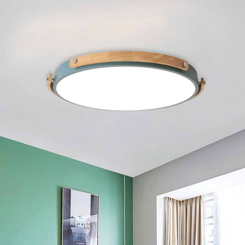 Acrylic Circular LED Flush Ceiling Light Kid Bedroom Hallway Macaron Stylish Ceiling Lamp