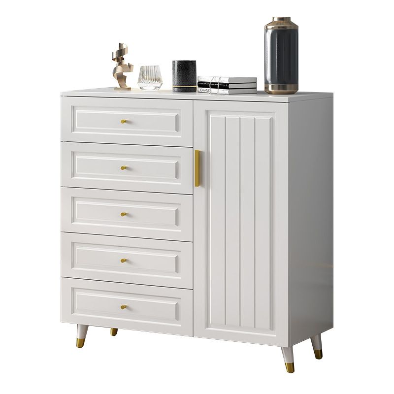 16" D Wooden Storage Chest Modern Style White Storage Chest Dresser for Bedroom