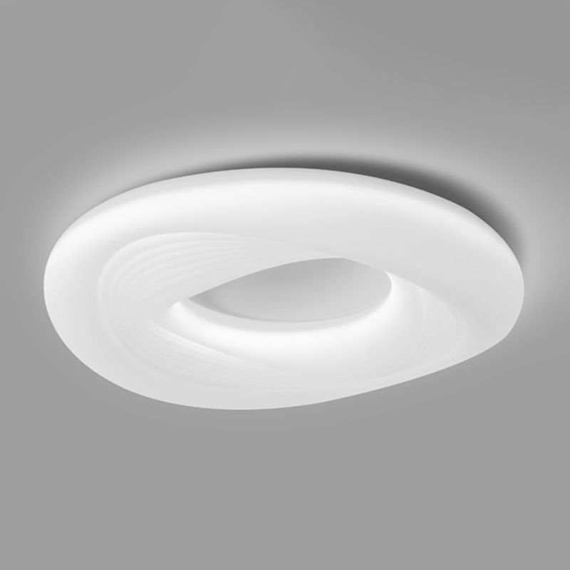 White Shaded Ceiling Light Contemporary LED Flush Mount Lighting for Room