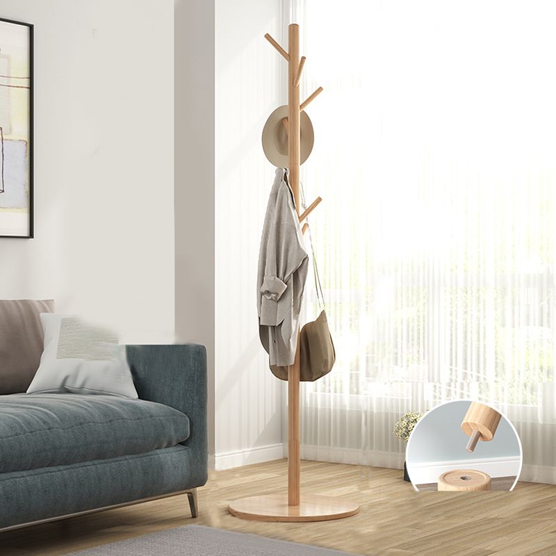 Modern Coat Hanger Wood Free Standing No Storage Entry Hall Tree