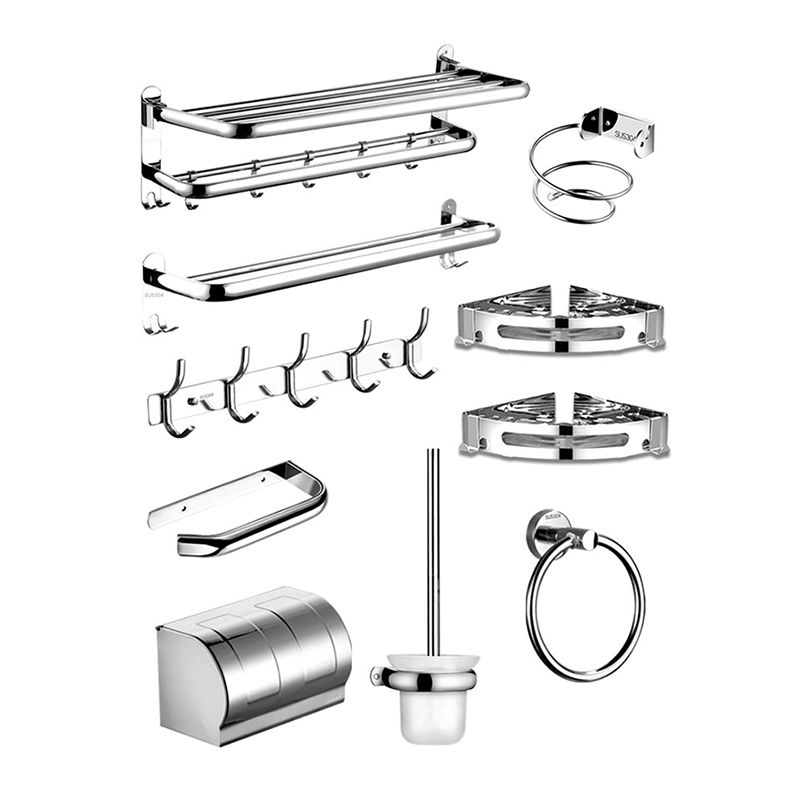 Modern Bathroom Accessory Kit Stainless Steel Towel Bar Bath Shelf Bathroom Set