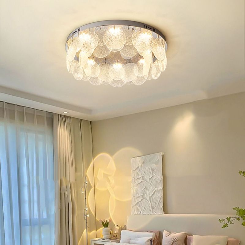 Single Modernism Silver Flush Mount Lighting LED Ceiling Light for Bedroom