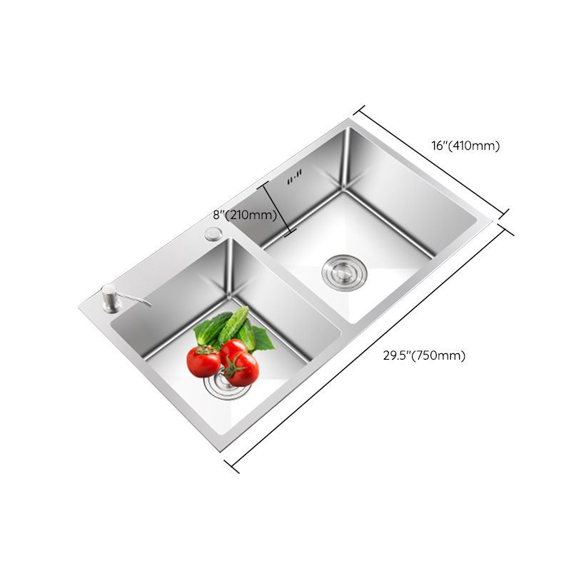 Contemporary Style Kitchen Sink Noise-cancelling Design Stainless Steel Kitchen Sink