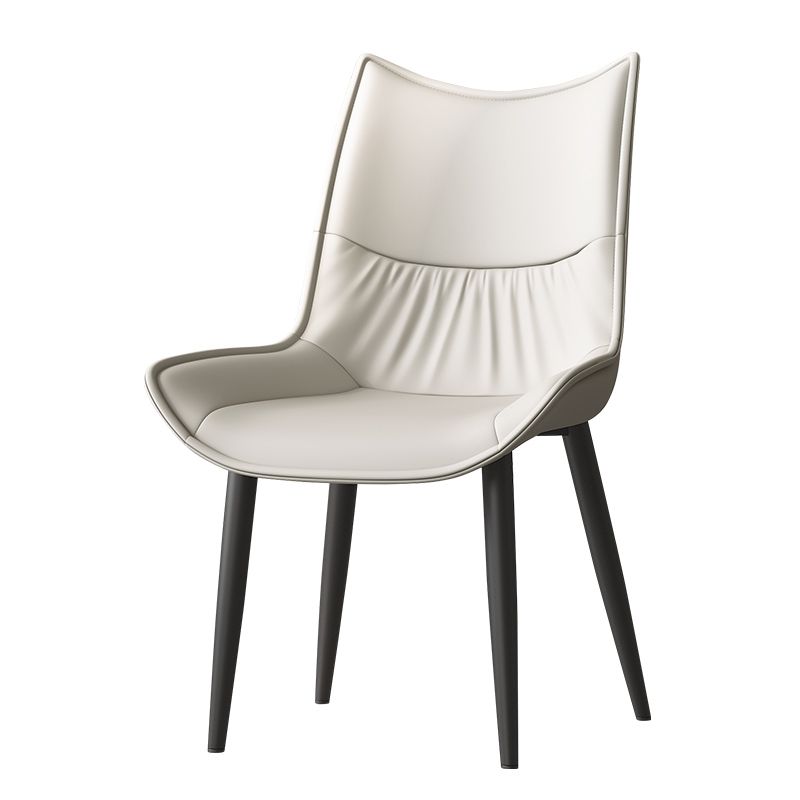 Contemporary Style Leather Dining Side Chair for Living Room