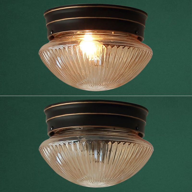 7.5" Wide Classic Bowl Flush Mount Glass 1 Light Flush Ceiling Light for Foyer