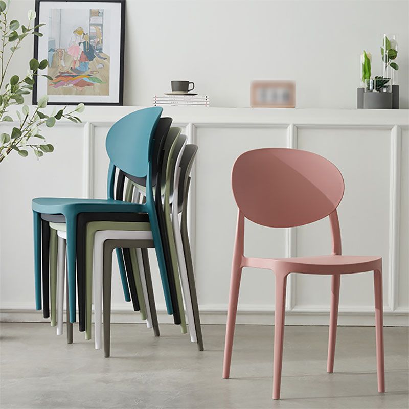 Contemporary Stackable Plastic Chair Open Back Kitchen Armless Chairs