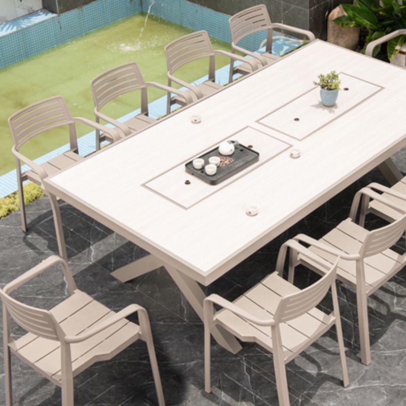 Outdoor Aluminum Patio Table Fire and Water Resistant Patio Table