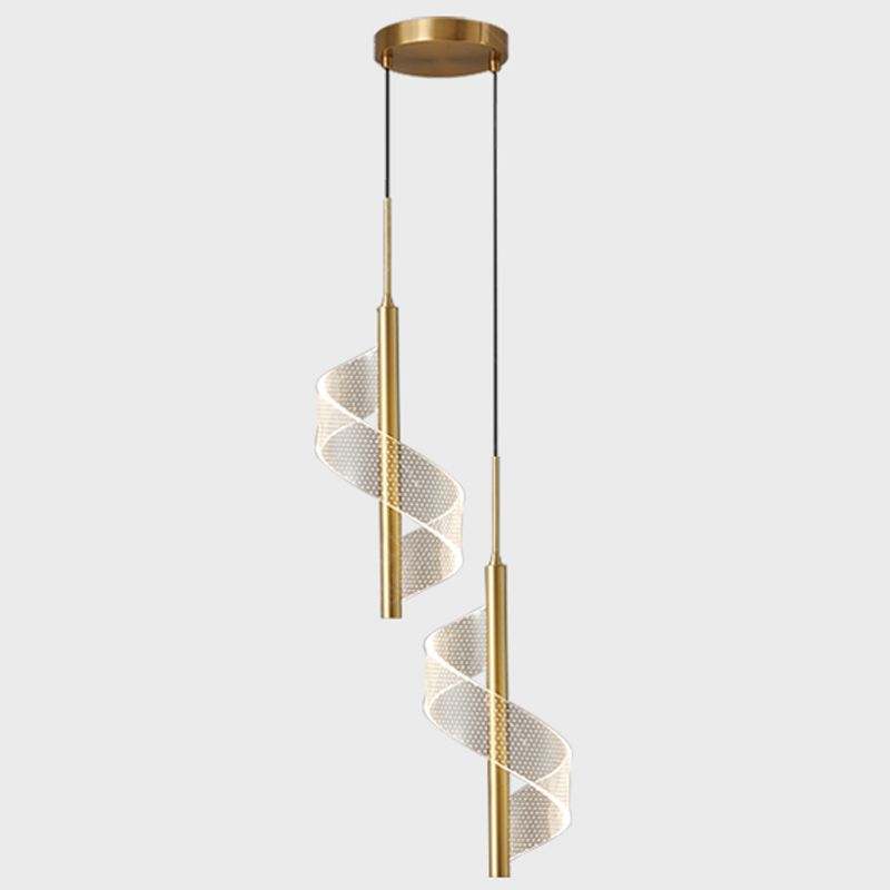 Postmodern Metal Pendant Light Simple LED Ceiling Lamp with Acrylic Shade for Bedroom
