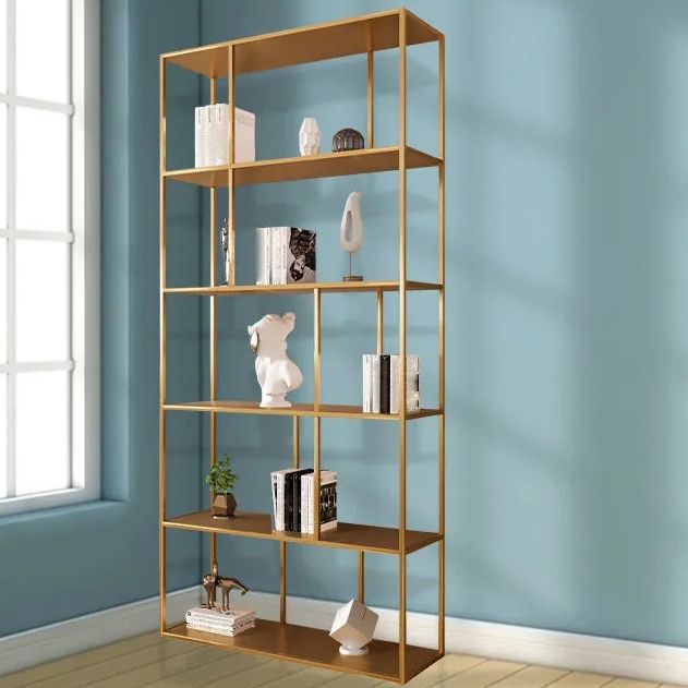 Metal Iron Etagere Bookshelf Contemporary Vertical Open Bookcase