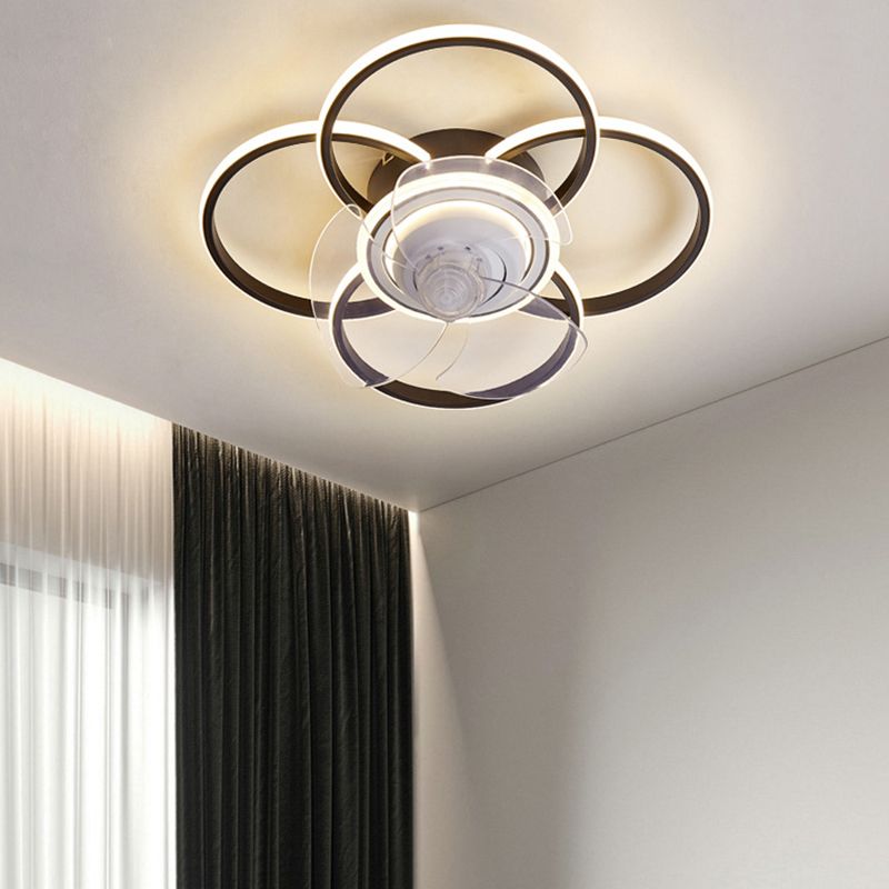 Metal Round Shape Ceiling Fans Light Modern Style 5-Lights Ceiling Fan Light