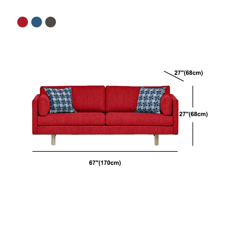 Contemporary Linen Square Arm Sofa Standard Sofa for Living Room, Apartment