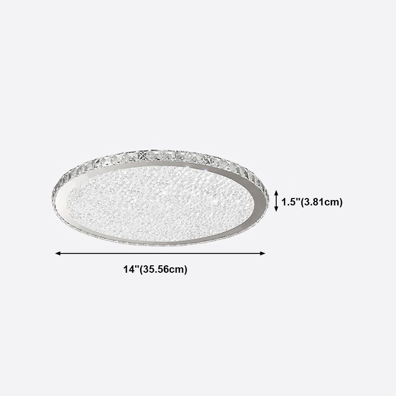 1 Light Circle Ceiling Lamp Modern Style Crystal Ceiling Lighting for Living Room