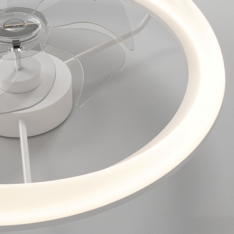 Matte White Ceiling Chandelier LED Contemporary Ceiling Fan Light Fixture