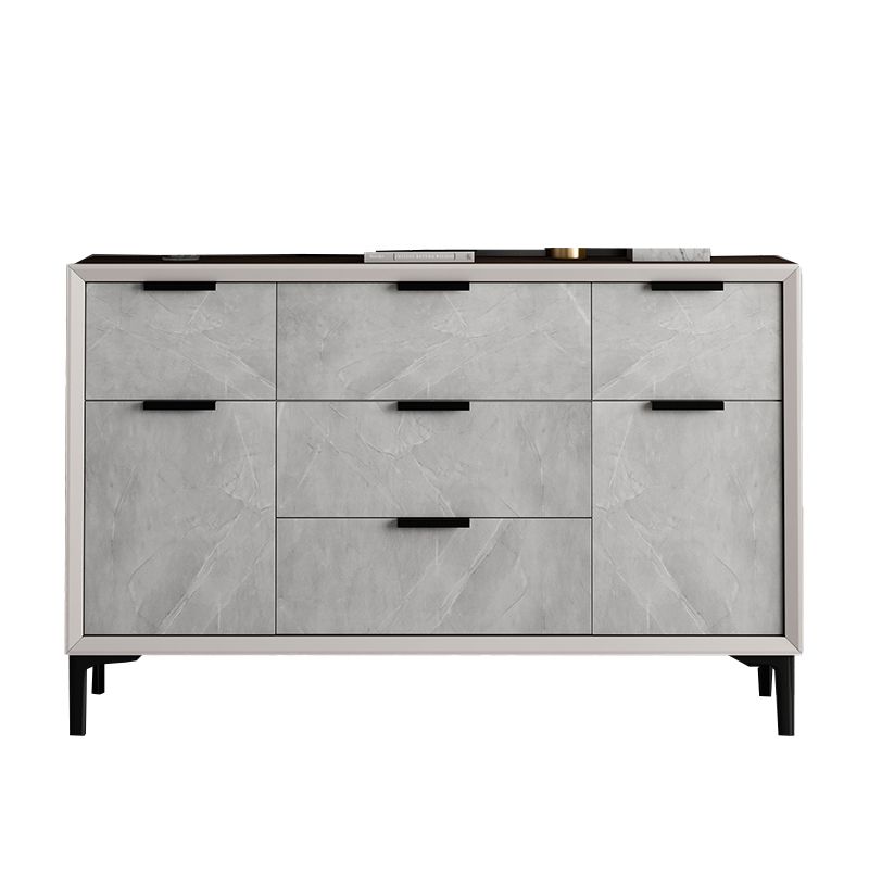 Modern Style Grey Storage Chest Horizontal Wooden Storage Chest Dresser for Bedroom