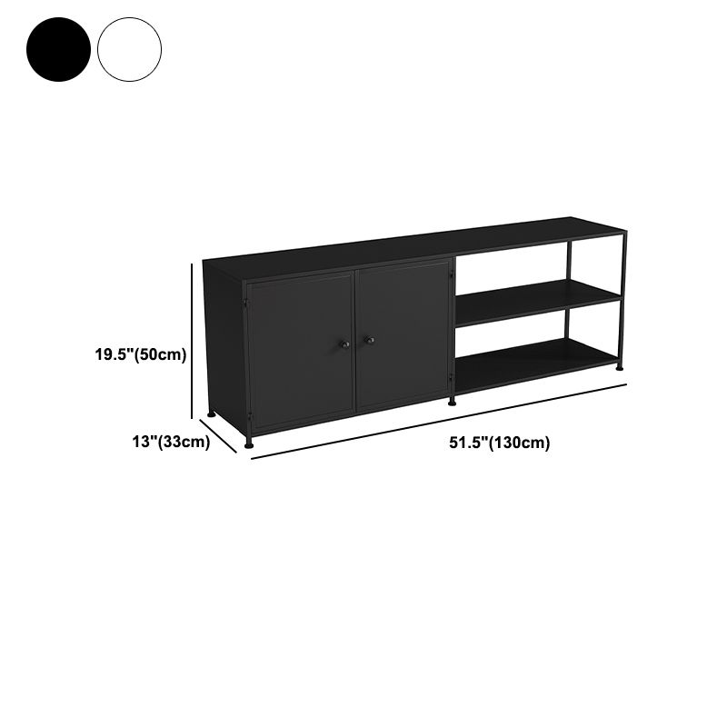 Industrial Style Metal TV Stand Open Storage TV Console with Shelves