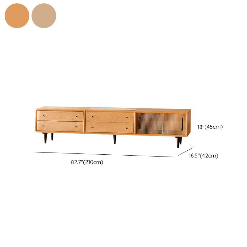 Contemporary Media Console Wooden TV Media Console with 4 Drawers