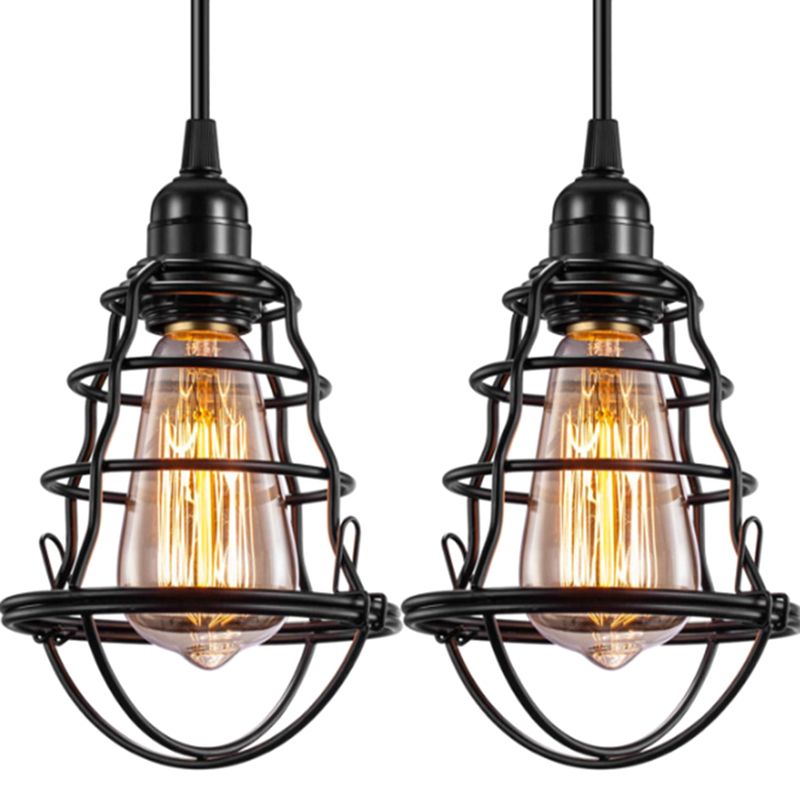 Cage Metal Cipcant Light Aiught INDUSTRIAL Restaurant Appedful Assolse Light in Black