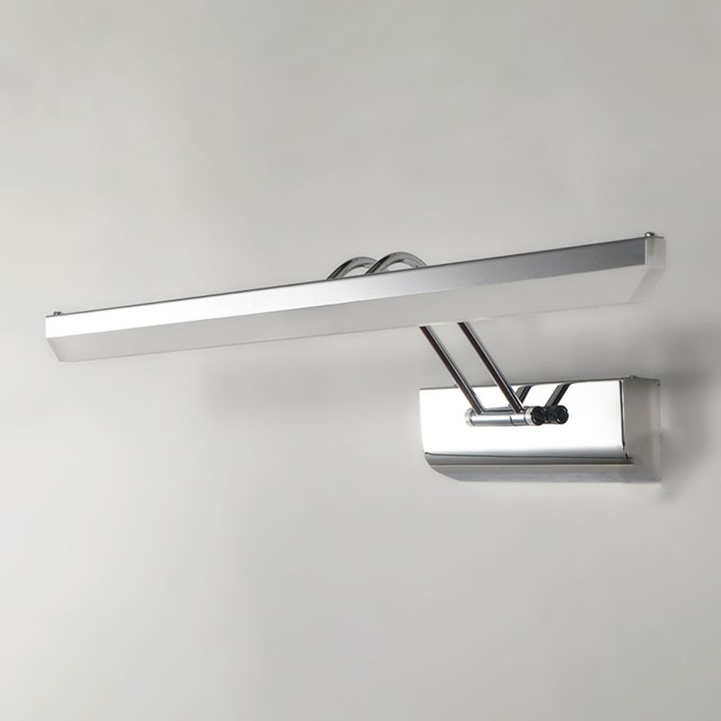 Vanité moderne linéaire Lumière Mirror LED à 1 lumière Light pour la salle de bain en argent