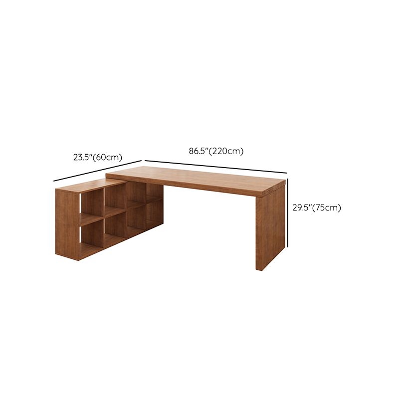 Industrial Solid Wooden Office Desk L-Shape Writing Desk for Bedroom