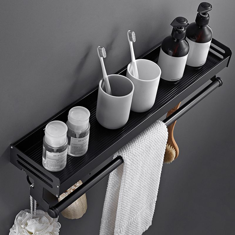 Matte Black Modern Bathroom Accessory Set, Set of 2, Bath Shelf