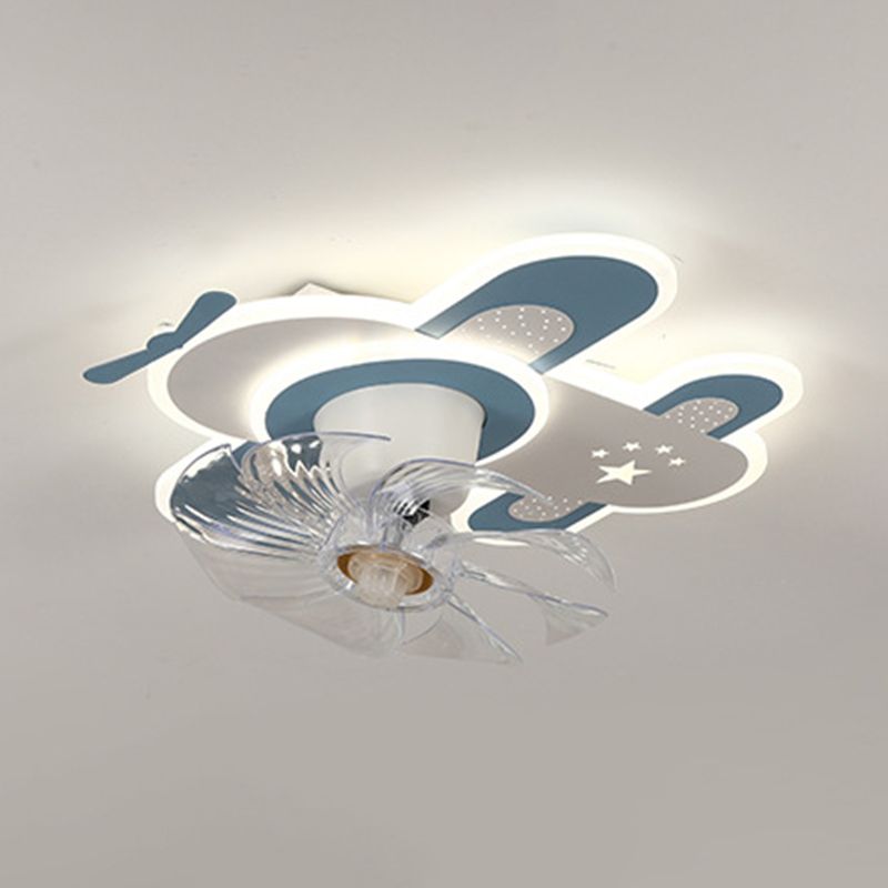 7-Blade Children Ceiling Fan LED Fan with Light for Dining Room