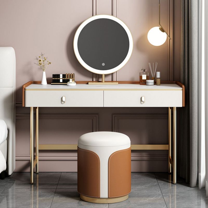 Contemporary White Bedroom Wooden Lighted Mirror Vanity Dressing Table